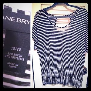 Lane Bryant Black & White Striped top